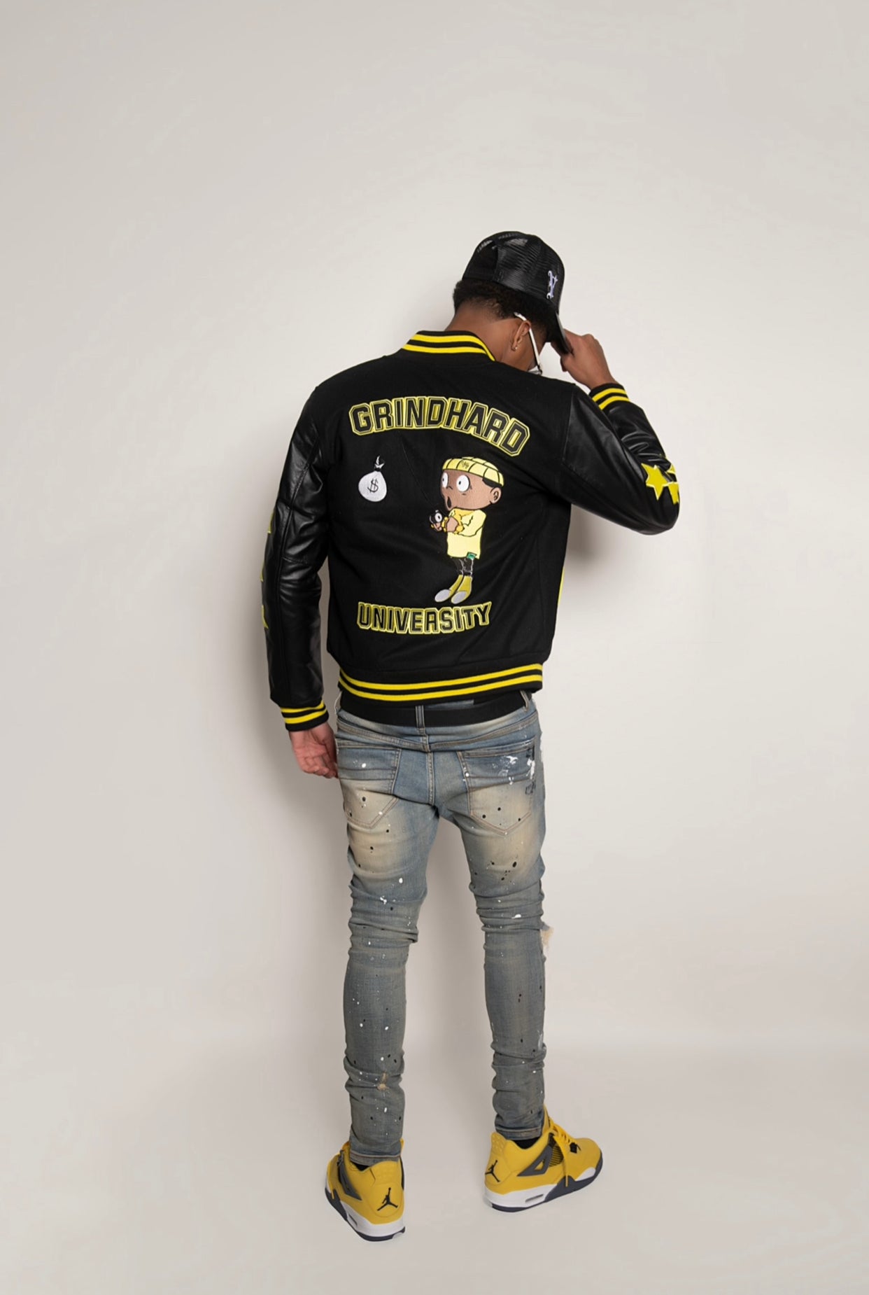 Black/Yellow GrindHard University Letterman