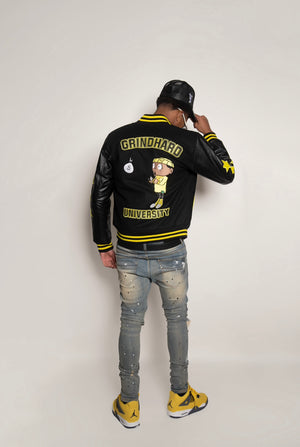 Black/Yellow GrindHard University Letterman
