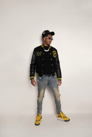 Black/Yellow GrindHard University Letterman